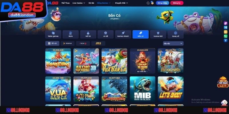 Trải nghiệm bắn cá đại dương tại DA88